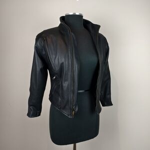 Classic Leather Vintage Women’s Moto Jacket Made in USA City Edge Style Size S